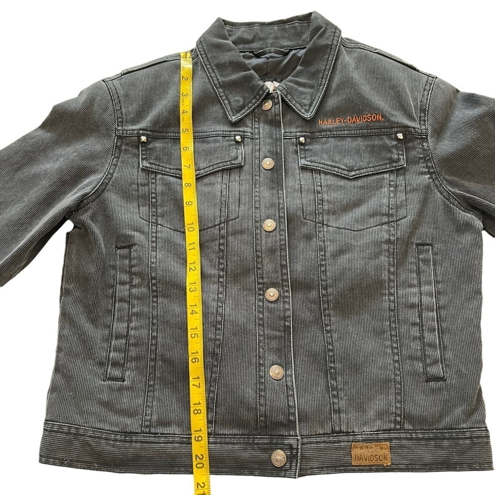 Harley Davidson Snap Front Cropped Moto Jacket with Made in Milwaukee P… - Picture 5 of 16